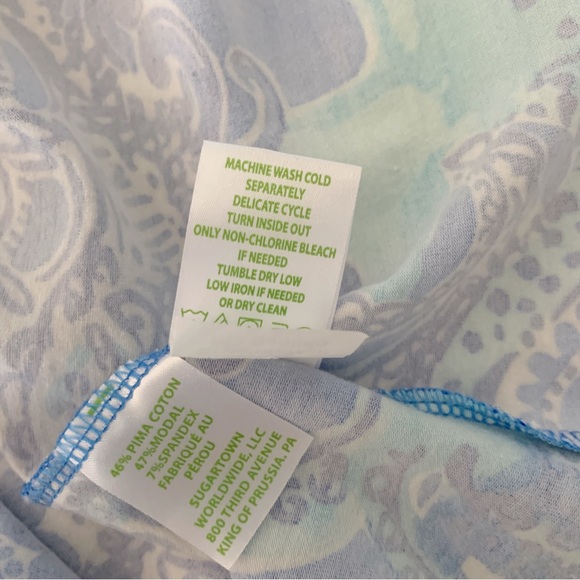 Lilly Pulitzer Top Tristan Coastal Blue Legga Sea - Picture 9 of 10